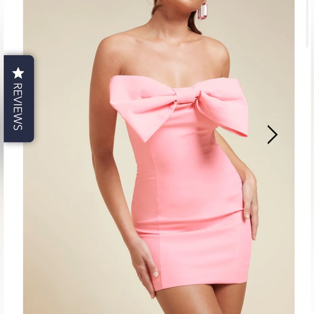 Pink mini dress bow dress Runaway the Label